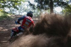 Mastering the fast and dry conditions in Sweden, Wil Ruprecht (TM) battle Josep Garcia (KTM) to take the EnduroGP class win © Future7 Media